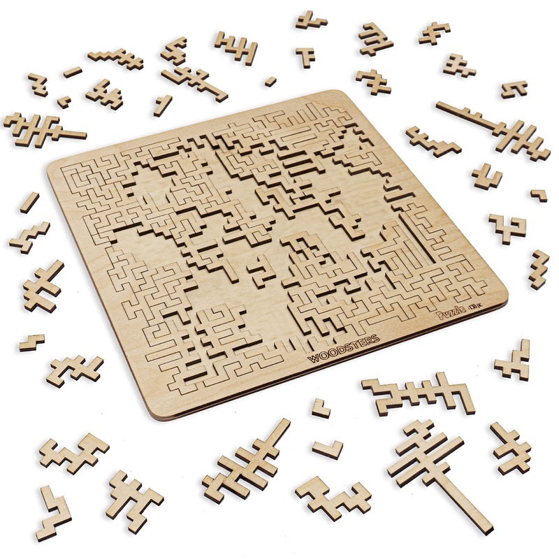 Woodsters Mind Bending Wooden Jigsaw Puzzle - Difficult Challenging Impossible Puzzles For Adults, Advanced Hard Jigsaw Puzzles - Aztec Labyrinth - 130 Pieces