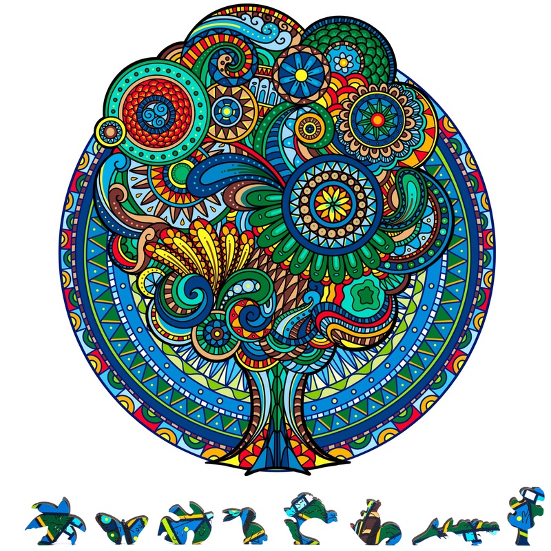 Zenchalet - Floral Retro Wooden Jigsaw 200 Piece Puzzle - Unique Wooden Puzzles For Adults, Cool Puzzle Brain Teaser - Great Gift For Friends And Family - Mind Puzzle For Adults
