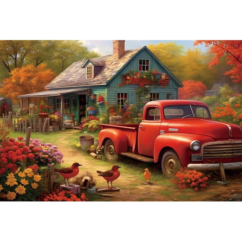 1000 Piece Puzzle For Adults,Wooden Jigsaw Puzzles,Puzzles For Adults 1000 Pieces And Up,House In The Countryside Puzzles For Adults,Artistic Decorations, Educational Toys,Finished Size 29.5'X20'