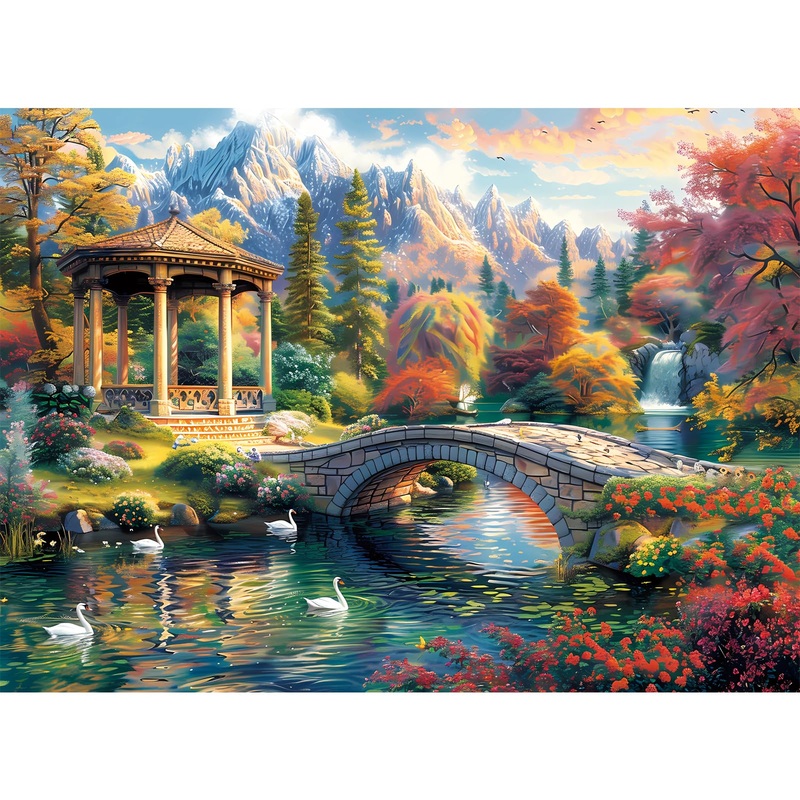 300 Piece Puzzles For Adults, Swan Forest Puzzle 300 Pieces Jigsaw Puzzles Recycled Cardboard Paper Puzzles Difficult Challenging Puzzles Perfect For Family Games 20.5 * 15In