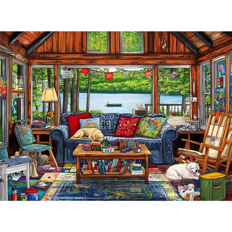 300 Pieces Puzzles For Adults | Holiday Room Jigsaw Puzzles 300 Piece For Children Adults Seniors | Sturdy,Safe Large Piece Puzzle | Engaging & Educational Toys Great Gift For Boys Girls 20.5 X 15 In