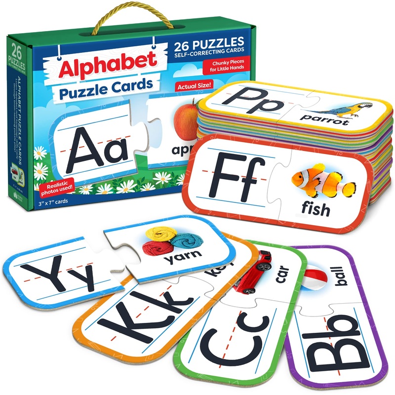 Alphabet Puzzle Games For Kindergarten - 26 Pairs Self-Correcting Abc Puzzle Alphabet Matching Game - Abc Learning For Toddlers - Learning Toys Learning Letters Matching Game - Easter Toys Gifts