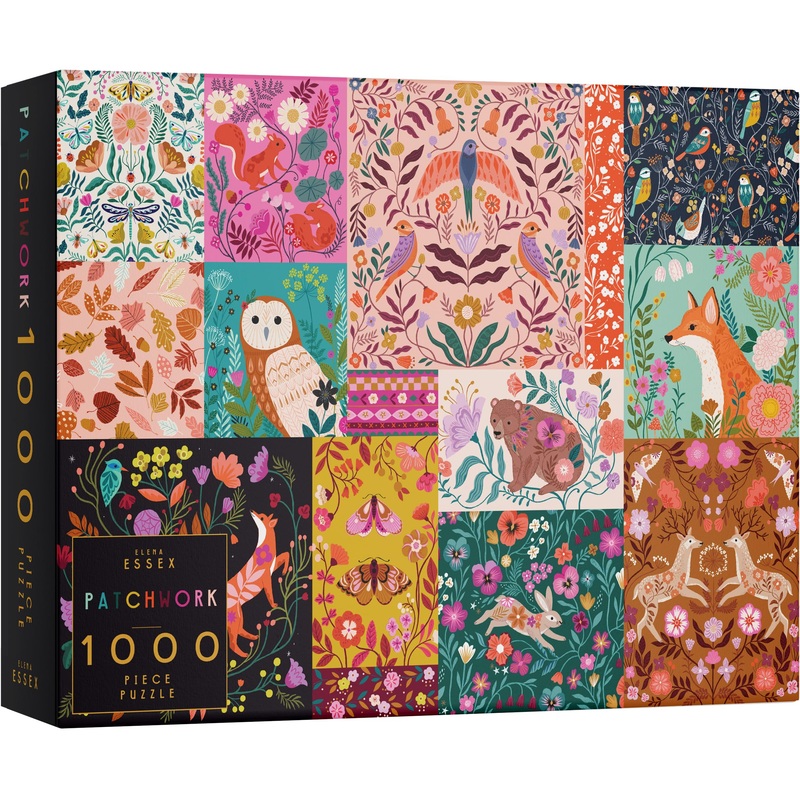 Elena Essex 1000 Piece Jigsaw Puzzles For Adults - Patchwork | Jigsaws 1000 Pieces For Adults | Jigsaw Puzzles For Adults 1000 | Animal Bird Puzzle | 20X28 Inches