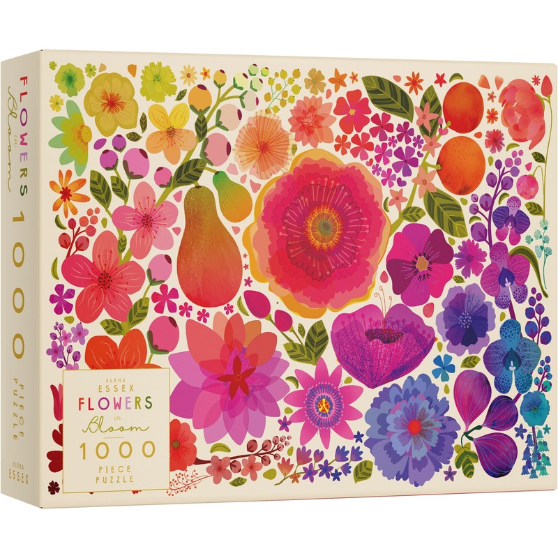 Elena Essex 1000 Piece Puzzle For Adults - Flowers In Bloom | Puzzles | Puzzles For Adults 1000 Pieces | Colorful Floral Rainbow Gradient Jigsaw Puzzles | Jigsaws Size 20X28 Inches
