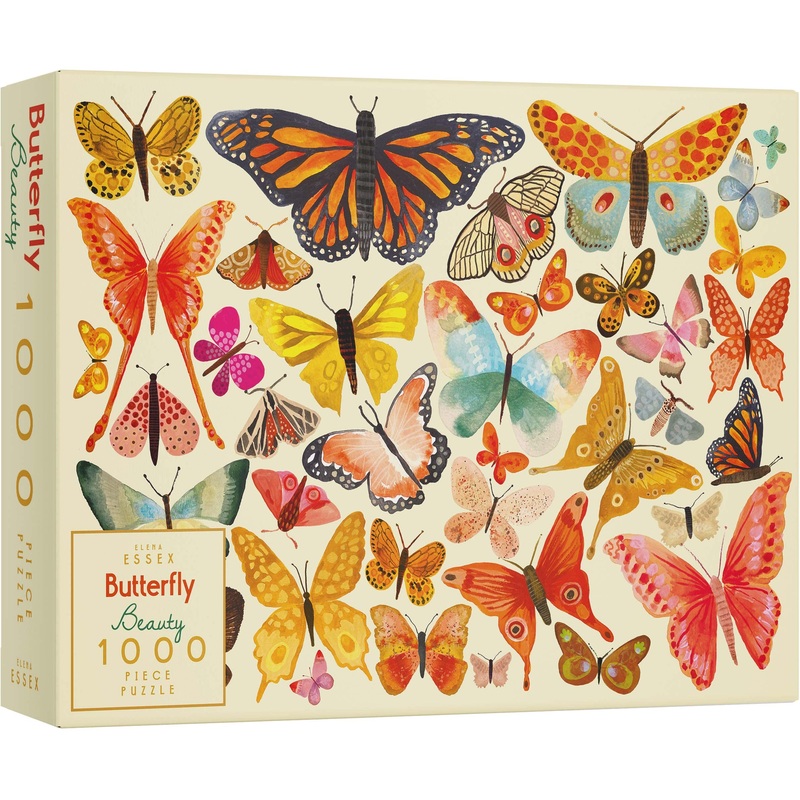 Elena Essex 1000 Piece Puzzle For Adults - Tiger Lounge, Stamp Collection, Butterfly Beauty (Butterfly Beauty)
