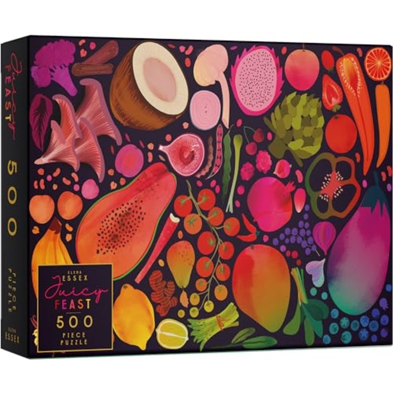 Elena Essex 500 Piece Puzzles For Adults - Juicy Feast/Puzzles For Adults 500 Pieces/Jigsaw Puzzles 500 Pieces/Colorful Fruit Vegetable Plants Puzzle/Puzzle Size 18X24Inches