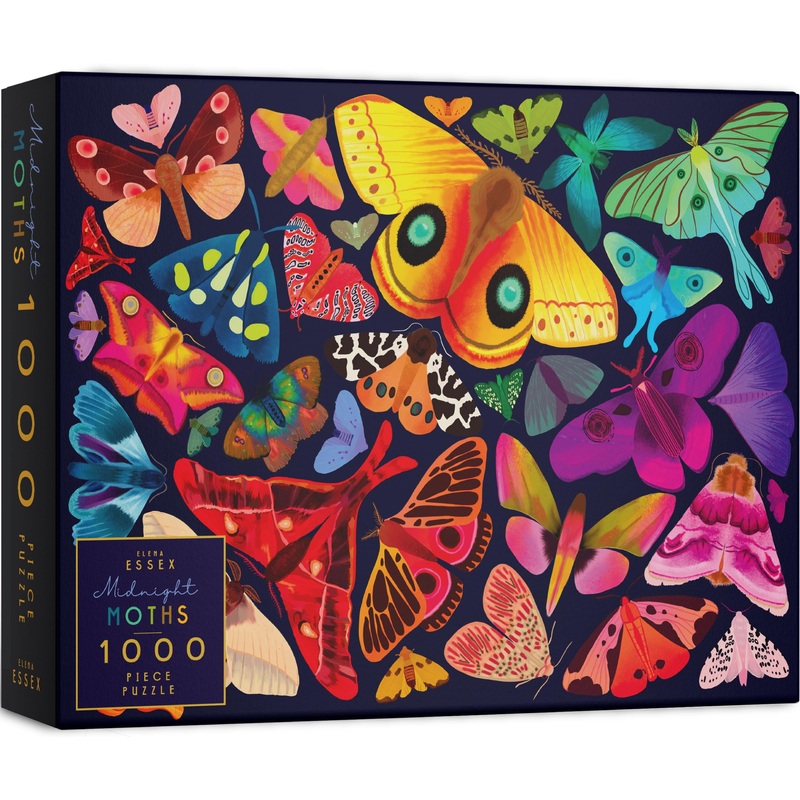 Elena Essex Jigsaw Puzzles - Radiant Jungle, Kites At Dusk, Snowfall (Midnight Moths)