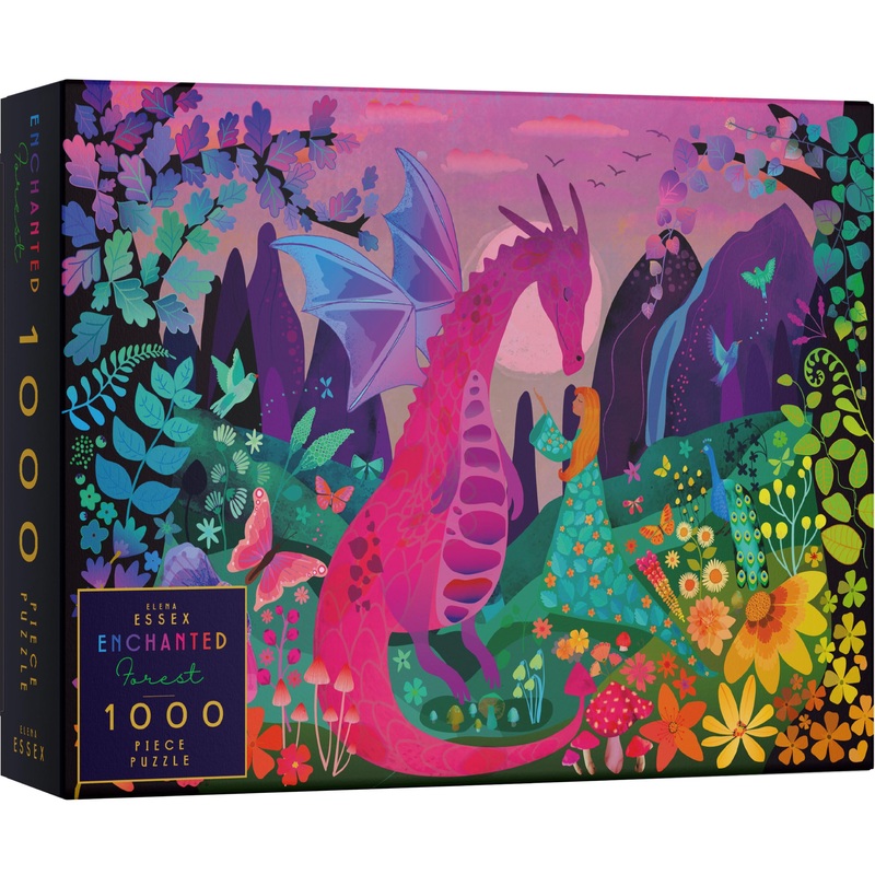 Elena Essex Puzzles For Adults 1000 Pieces - Enchanted Forest | Jigsaw Puzzles | 1000 Piece Puzzle For Adults | Cool Magic Dragon Puzzle | 20X28Inches