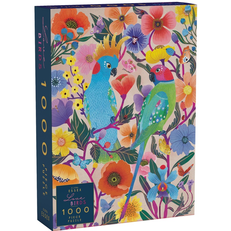Elena Essex Puzzles For Adults 1000 Pieces - Love Birds/Jigsaw Puzzles / 1000 Piece Puzzle For Adults/Colorful Art Butterflies And Birds Puzzle/Puzzles Size 20X28Inches