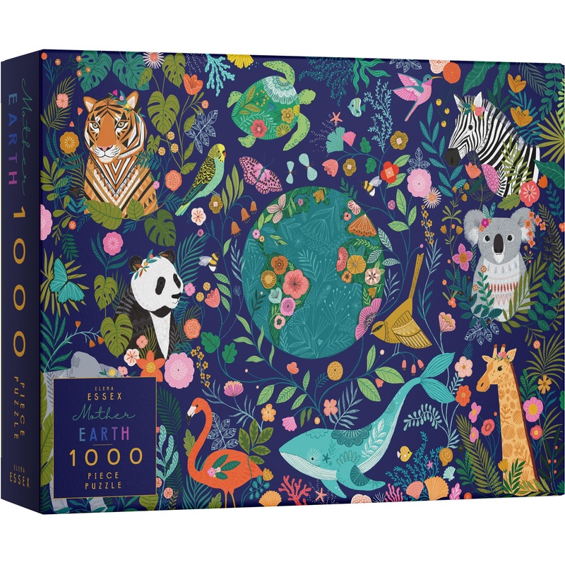 Elena Essex Puzzles For Adults 1000 Pieces - Mother Earth | Jigsaw Puzzles 1000 Pieces For Adults | Environmental Animal Panda Tiger Whale Koala Puzzle | Size 28X20 Inches