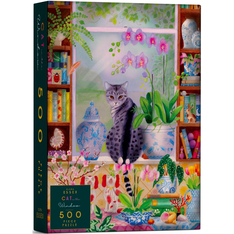 Elena Essex Puzzles For Adults 500 - Cat In The Window | 500 Piece Puzzles For Adults | Jigsaw Puzzles 500 Pieces | Cat Puzzle | Puzzles Size 18X24Inches