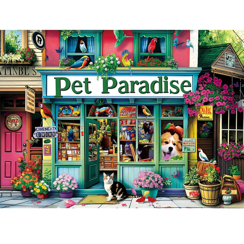 Jigsaw Puzzles For Adults 300 Pieces,Pet Store Adult Puzzles Animals Paper Puzzle With Large Poster Great Birthday Party Gift For Adult Children Elderly Challenging Family Activity 20.5 X 15 In