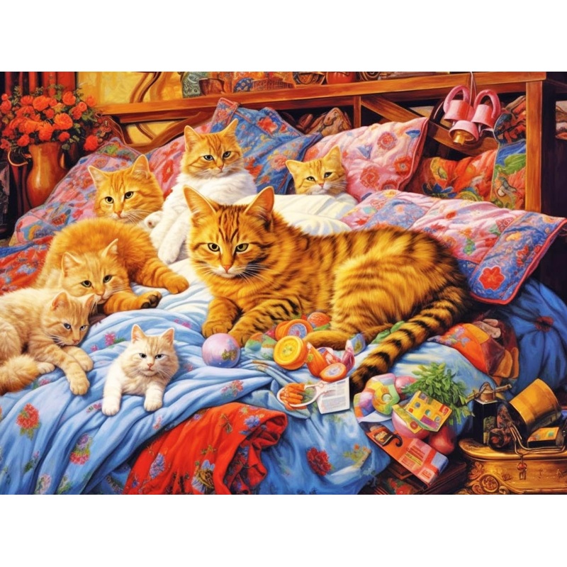 Mjyphdm 1000 Pieces Puzzles For Adults - Hard Puzzles For Adults - Puzzles For Adults 1000 Pieces-Thick And Durable Cats Jigsaw Puzzles For Family Fun Birthday Party Favors