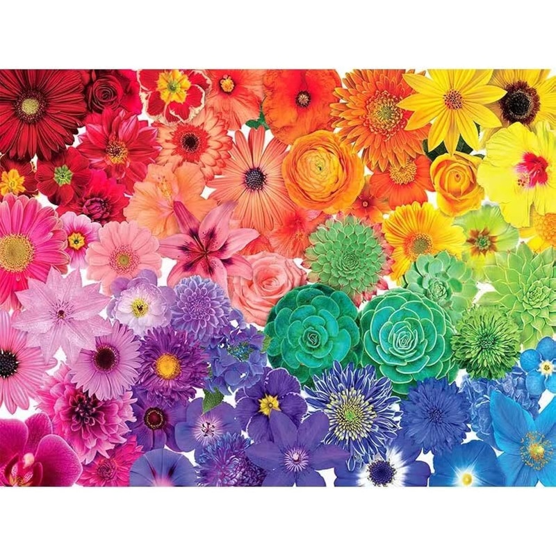 Puzzle For Adults,Puzzles For Adults 1000 Pieces And Up, 1000 Piece Puzzle For Adults,Rainbow Flower Jigsaw Puzzle-27.5X19.6In