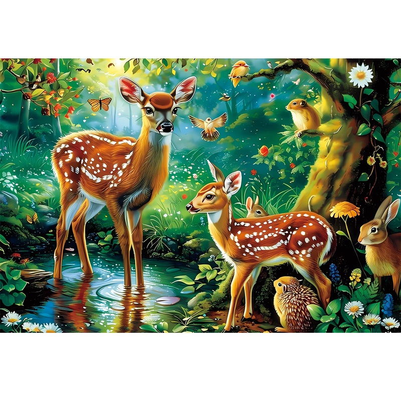 Puzzles For Kids Ages 4-8, 100 Piece Puzzles Kids Puzzles Ages 4-6 6-8 8-10 Deer Animal Jigsaw Puzzle Toys Educational Puzzle Floor Puzzles Birthday Gifts For Girls And Boys