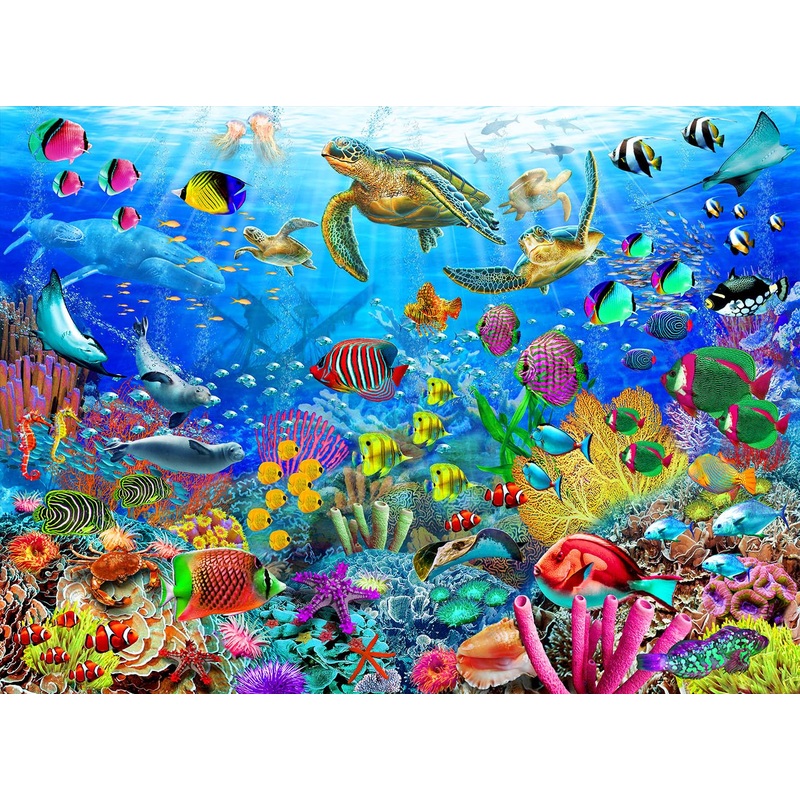 Puzzles For Kids Ages 4-8 Year Old - Underwater World, 100 Piece Jigsaw Puzzle For Kids 4-6-8 Year Old Learning Educational Puzzle Toys Gifts Toddler Puzzles Ages 4-8 For Boys And Girls