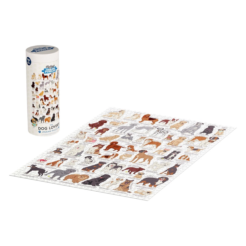 Ridley'S Dog Lover'S 1,000-Piece Jigsaw Puzzle  Dog Puzzle With Informational Image About Different Breeds, Sturdy Storage Tube Included  Activity Puzzle  Makes A Great Gift
