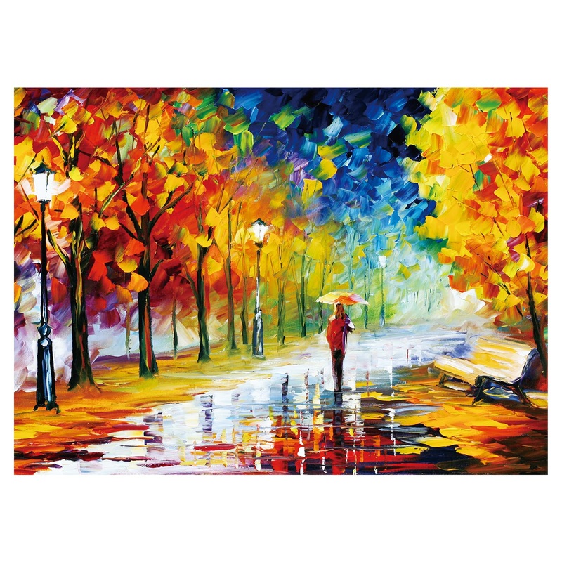 Sitimmger Jigsaw Puzzles 500 Pieces For Adults Evening Walk On Rainy Day Street Tree Oil Painting Modern Landscape For Teens Kids Great Gift Intellectual Game Toys 14.5' X 20'