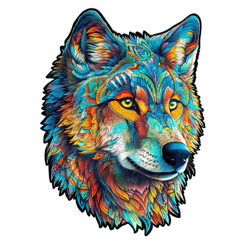 Woodbests Wooden Puzzle For Adults, Wolf Puzzle (M, 160Pcs, 11.6'X8.4') Beautiful Wooden Box, Wooden Jigsaw Puzzles Unique Shape, Birthday Gifts For Adults And Kids Family Game