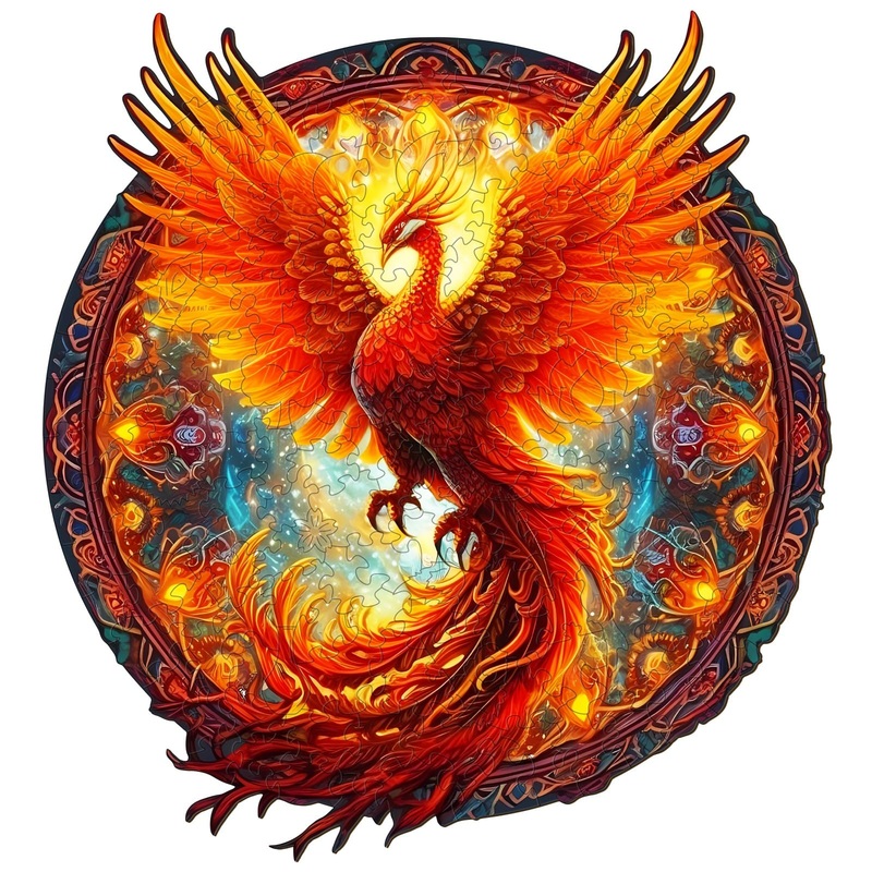 Woodemon Wooden Puzzles For Adults, 200Pcs Phoenix Wooden Jigsaw Puzzles Kids, (M-11.8 * 10.9In) Unique Shaped Animal Wood Puzzles Adults, Christmas Puzzles Xmas Gifts Birthday Family Games