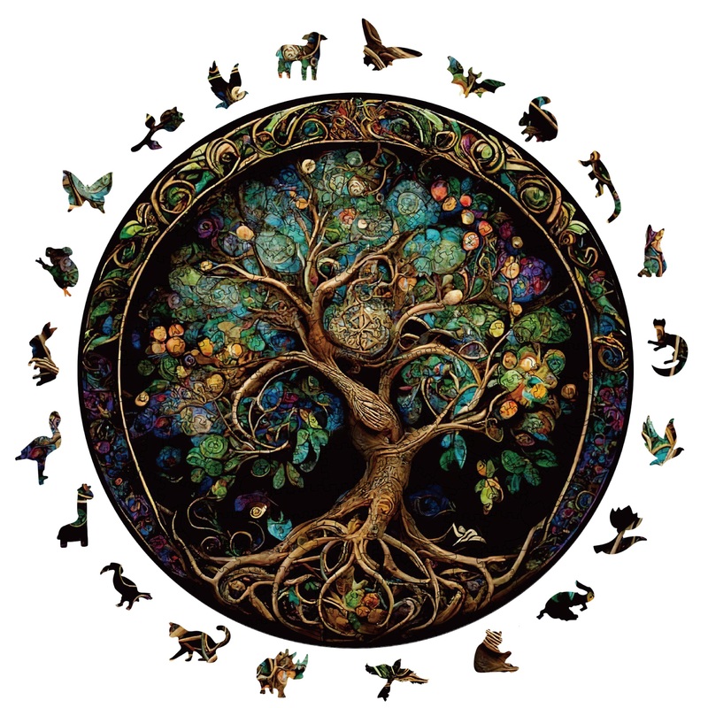 Wooden Puzzles For Adults, 200 Pieces Tree Of Life Puzzle Uniquely Irregular Animal Shaped Wooden Jigsaw Puzzles, Creative Gift For Teenagers And Adults