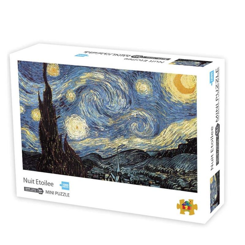 1000 Pieces Jigsaw Puzzles Adults The Smallest Size Starry Night Puzzles Difficult Famous Painting Thicker Paper Puzzle For Adult(Size 42.5X 30Cm)