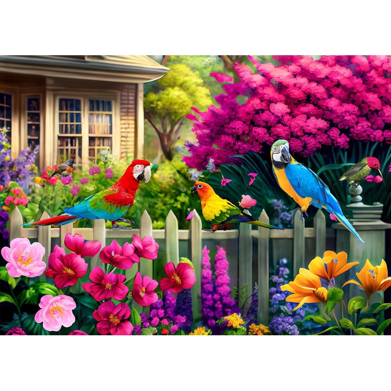 500 Piece Jigsaw Puzzle For Adults -Flowers & Birds Jigsaw Puzzles 500 Pieces Puzzles For Adults-Finished Size 19.3' X 13.7'