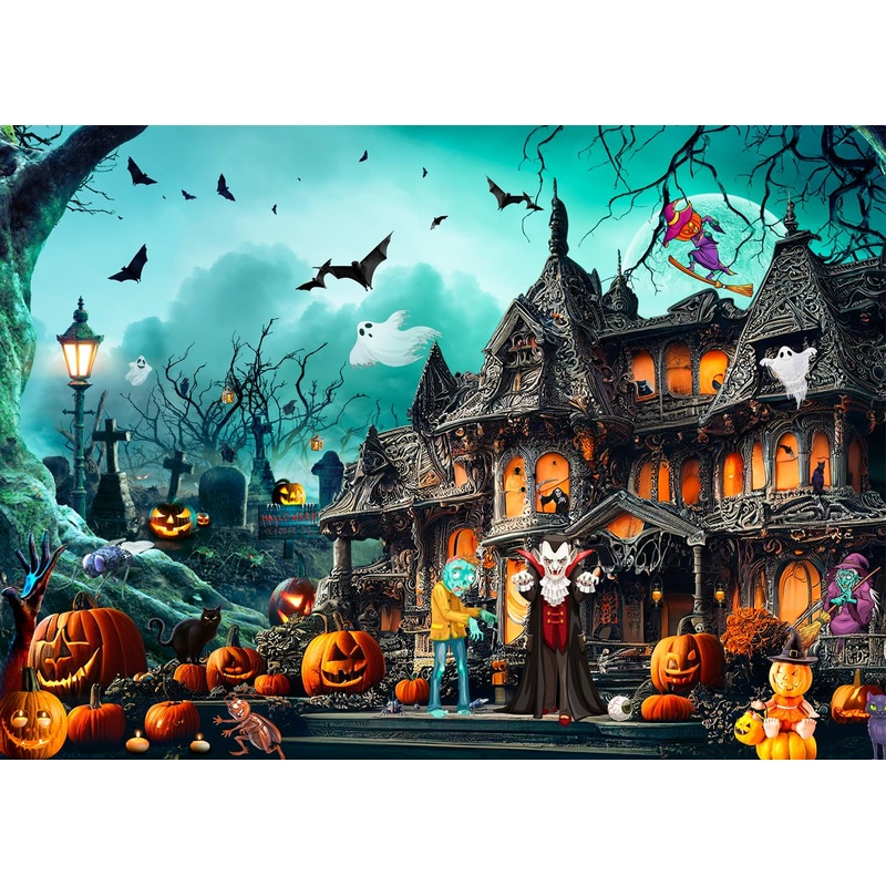Halloween Jigsaw Puzzles For Adults 1000 Piece Puzzle For Adults 1000 Pieces Puzzle 1000 Pieces-Horror Night Watch Party