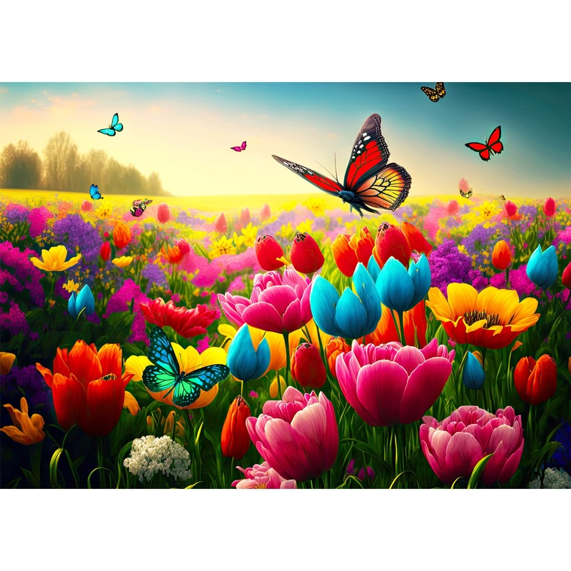 Huadada Jigsaw Puzzles For Adults 1000 Piece Jigsaw Puzzles For Adults Challenging Game Butterfly Puzzle With Letters On Back(Butterfly And Flower)