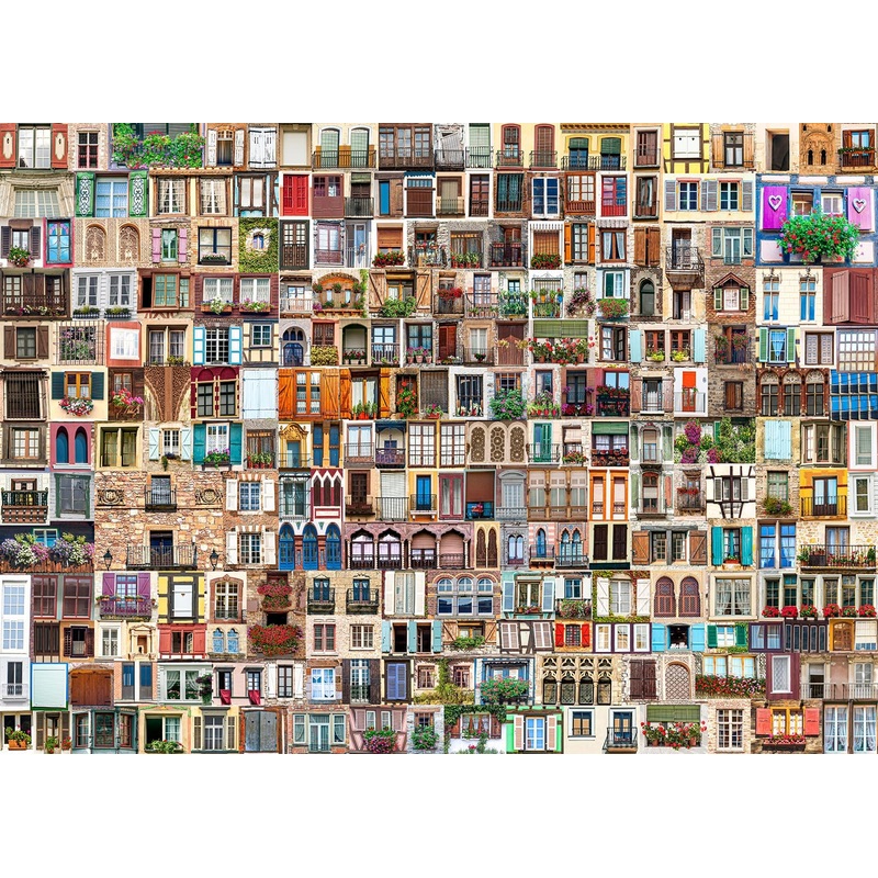 Huadada Jigsaw Puzzles For Adults 1000 Pieces, Windows In The World Fit Well Letter On Back No Dust, Hard Difficult Impossible Challenge Toy For Men Women Elders Seniors (27.5'X19.6'), 1:1 Poster