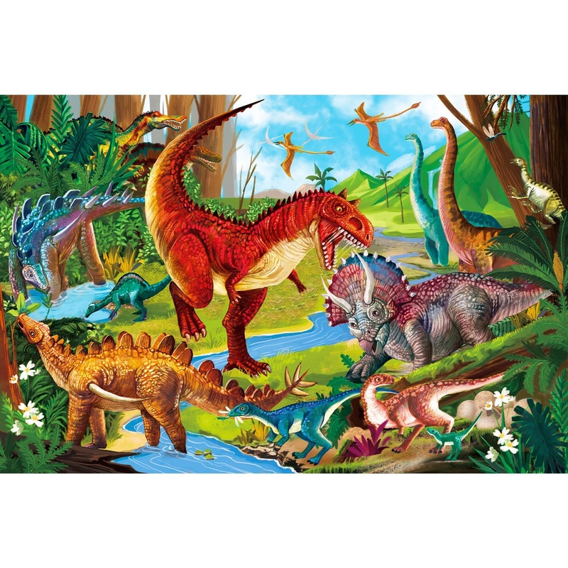 Huadada Jigsaw Puzzles For Kids 100 Pieces, Dinosaurs Park Floor Toys Montessori Games Learning Education Activities For Toddlers Boys Girls Ages 5 6 7 8+ Year Old (15'X10'), 1:1 Poster