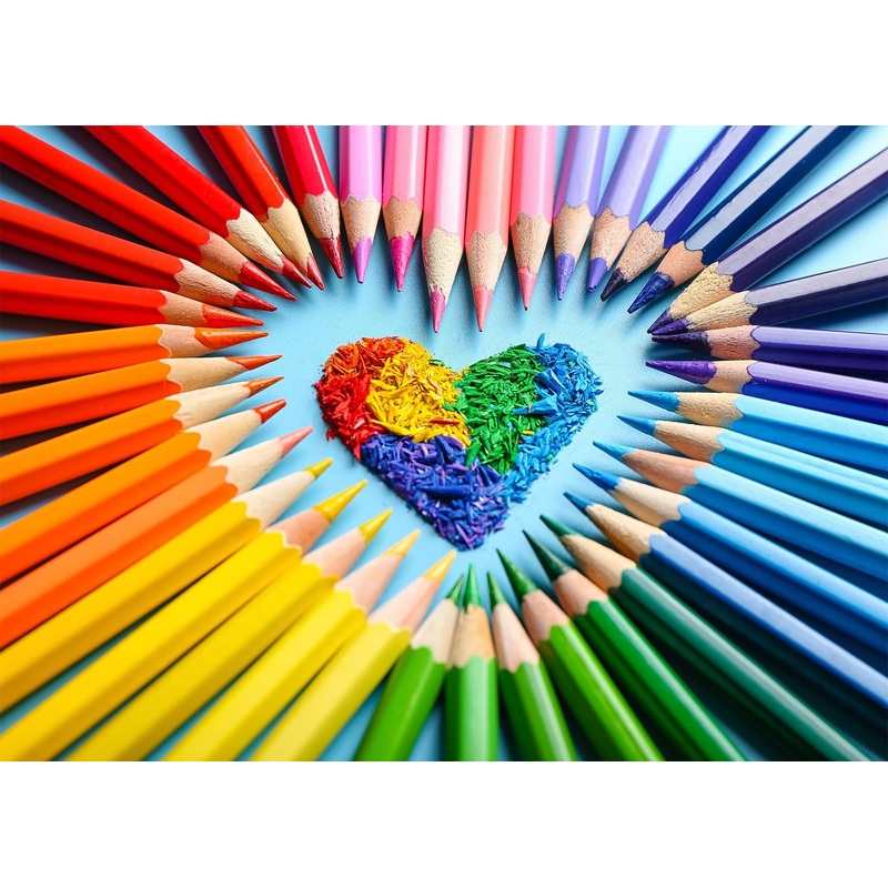 Huadada Puzzles For Adults 1000 Pieces Jigsaw, Pencils Letter On Back Fit Well Dust-Free Unique Shape Full Size Poster 27.5'X19.6'