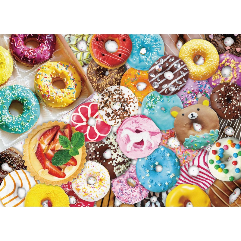 Jigsaw Puzzles 1000 Pieces For Adults, Families (Colorful Donuts) Pieces Fit Together Perfectly