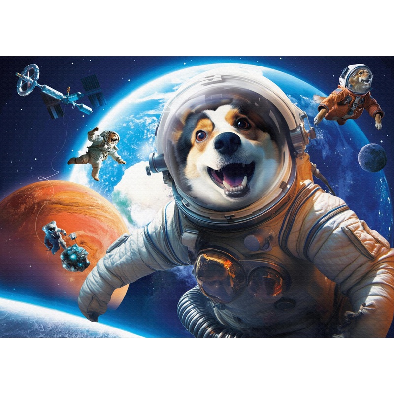 Jigsaw Puzzles 1000 Pieces For Adults, Families (Dog Astronaut) Pieces Fit Together Perfectly
