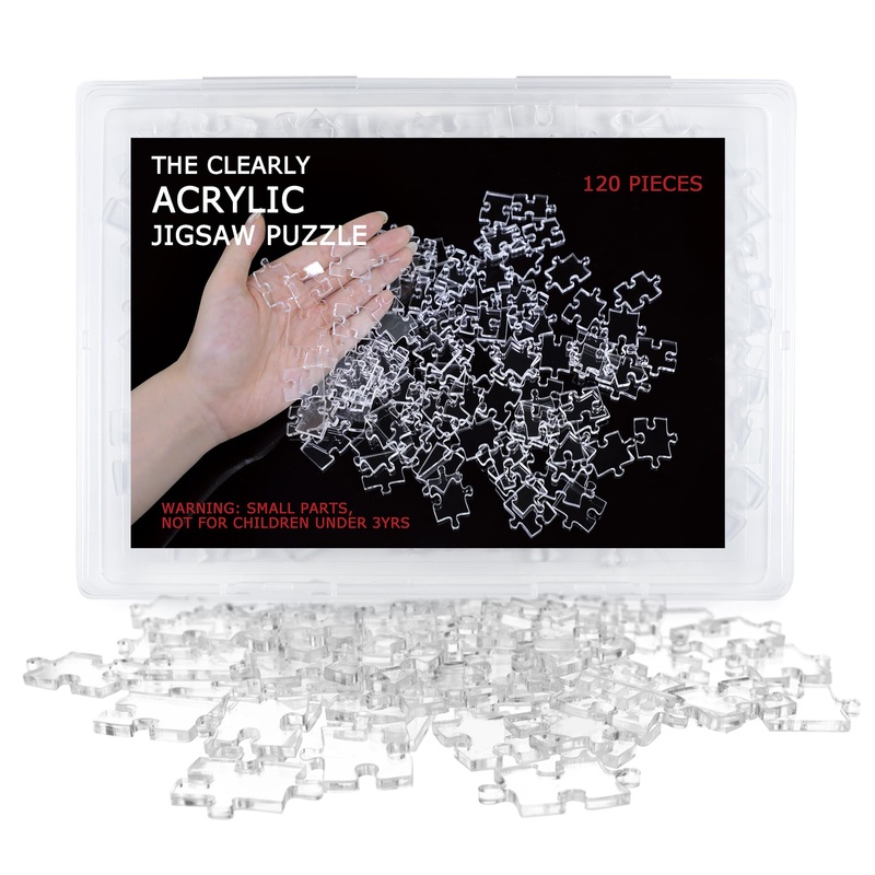 Jigsaw Puzzles For Adults 120 Pieces, Clear Hard Acrylic Impossible Puzzles For Adults Family Game Nights, Challenging Puzzle Pieces Fit Together Perfectly, Finished Size 10.6 X 7.1