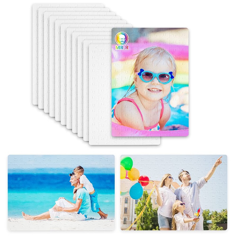 Mr.R Sublimation Blanks Square Puzzle,White Jigsaw Blank Puzzle For Sublimation Heat Transfer Press,7.87''X11.42'', 40Pieces/Set,12 Sets Per Pack
