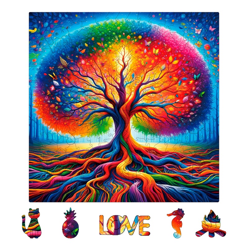 Natiti Tree Of Life Wooden Jigsaw Puzzles For Adults, 11'' X 11'', 221 Pcs, Gift For Adults Friends And Family
