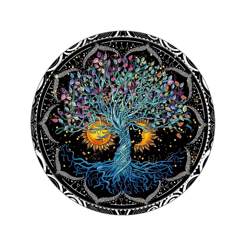 Natiti Wooden Puzzles For Adults, Tree Of Life Sun And Moon, 11'' X 11'', 183 Pieces, Gift For Adults, Wood Puzzles Adult, Wood Cut Puzzles, Animal Shaped Puzzles