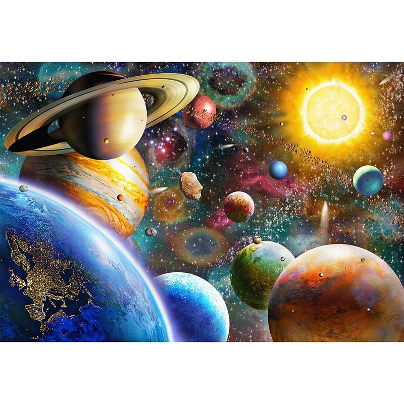 Nattork Jigsaw Puzzle 500 Pieces For Adults Youth Family Space Traveler Solar System Puzzle Pieces Fit Together Perfectly