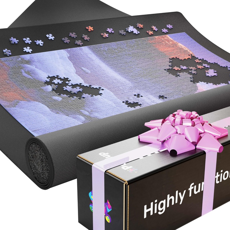Puzzlup Puzzle Mat Rollup 3000 Pieces - 37 X 59 Inches - Portable Non Slip Jigsaw Puzzle Saver - Premium Mat Suited For Puzzles Of 2000 Or 3000 Pieces