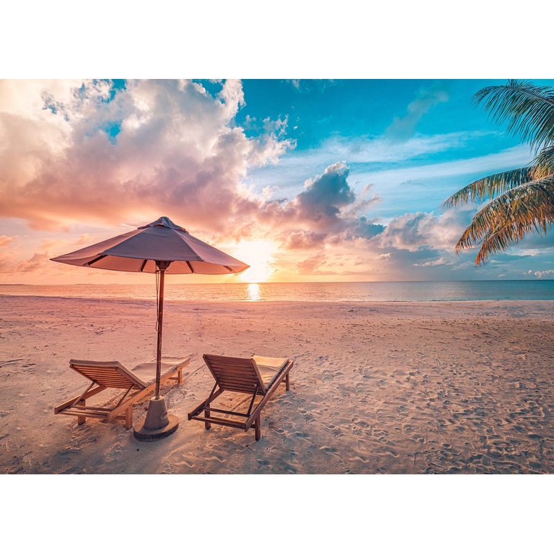 Rocorose 1000 Piece Jigsaw Puzzle, Inspirational Beach Floor Puzzle For Kids Adult, Tropical Ocean Sunrise Sunset Nature Puzzle
