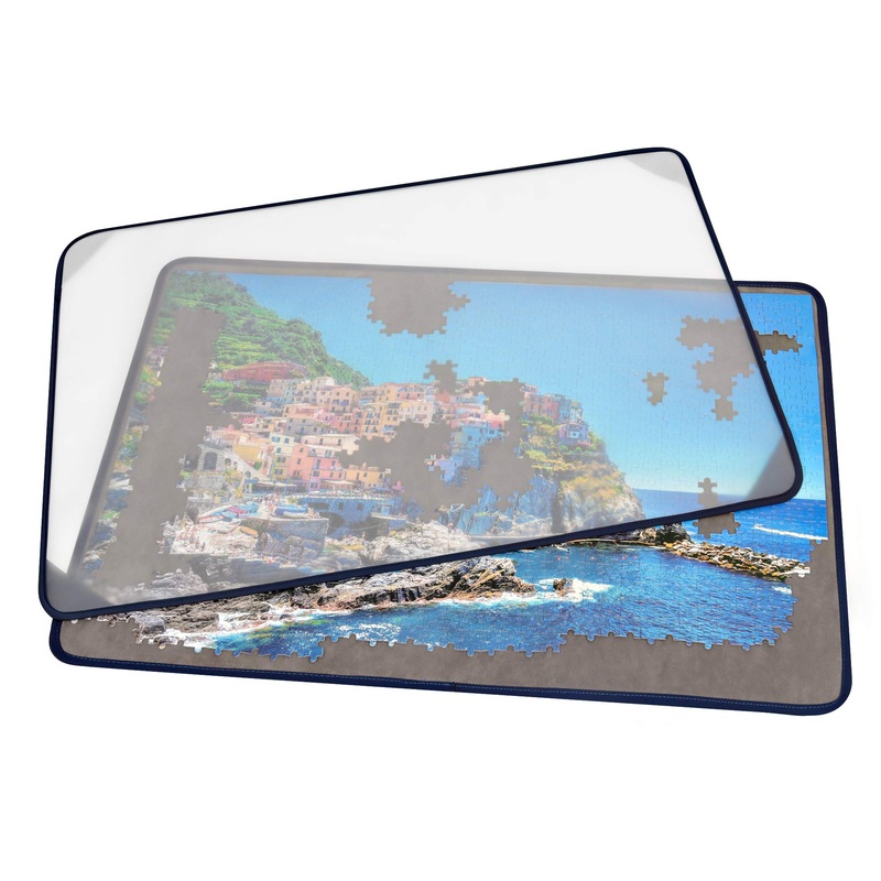 Tektalk Jigsaw Puzzle Board Portable Puzzle Mat With Puzzle Dustproof Cover For Puzzle Storage Puzzle Saver, Non-Slip Surface, Up To 1000 Pieces (Gray)
