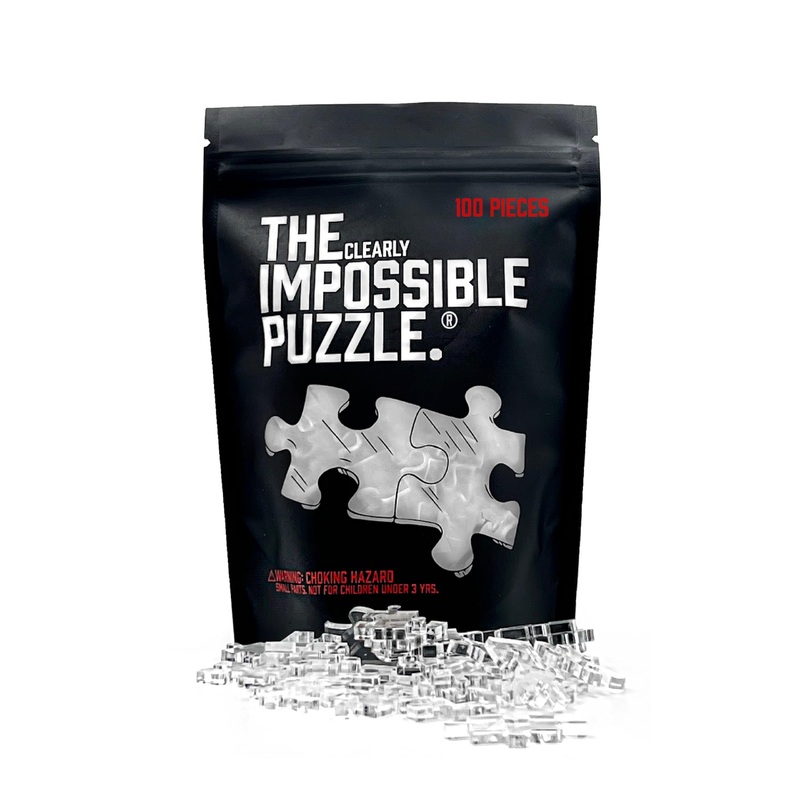 The Clearly Impossible Puzzle  100, 200, 500, 1000 Pieces Hard Puzzle For Adults Cool Difficult Puzzles Clear Hardest Puzzle - Difficult Funny Puzzle For Adults (100)