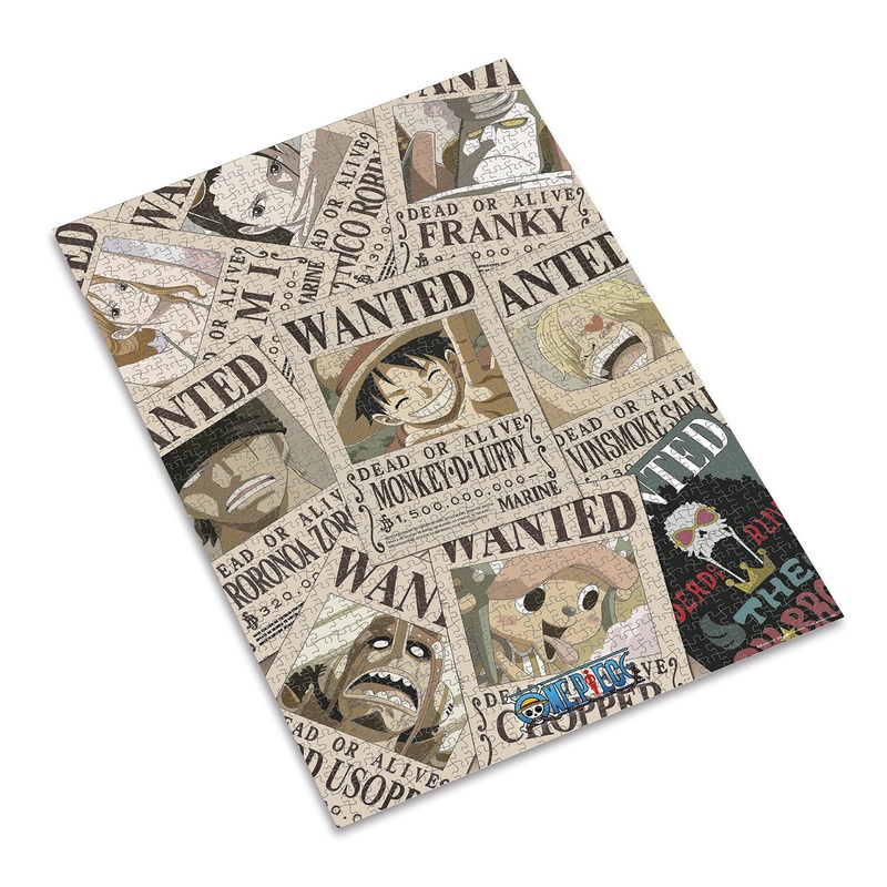Abystyle One Piece Anime Wanted Poster Jigsaw Puzzle 1000 Pcs Featuring Luffy, Zoro, Chopper & Sanji Ideal Gift For Anime And Puzzle Enthusiasts Family-Friendly Activity