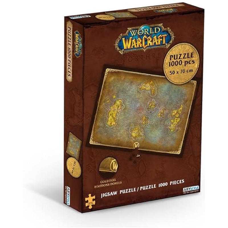 Abystyle World Of Warcraft Azeroth'S Map Jigsaw Puzzle 1000 Pcs Featuring Azeroth Land Ideal Gift For Anime And Puzzle Enthusiasts Family-Friendly Activity