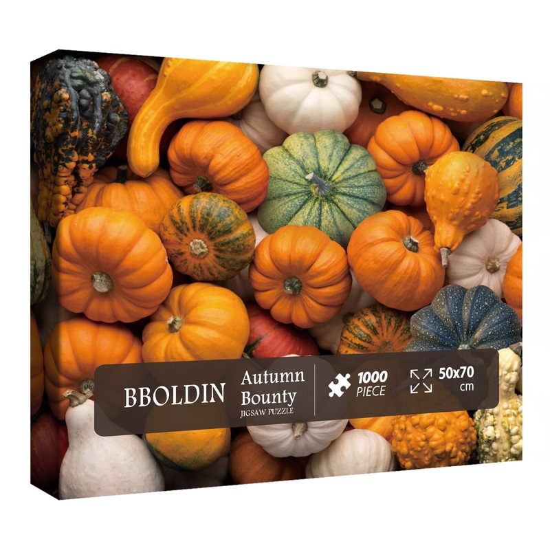Autumn Pumpkin Puzzle For Adult 1000 Piece, Thanksgiving Harvest Fall Puzzle 1000 Piece,Halloween Jigsaw Puzzles As Pumpkin Decoration