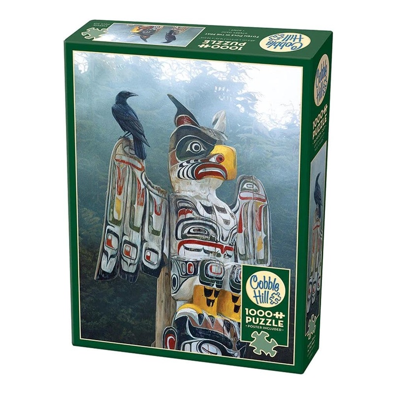 Cobble Hill 1000 Piece Puzzle - Totem Pole In The Mist - Sample Poster Included