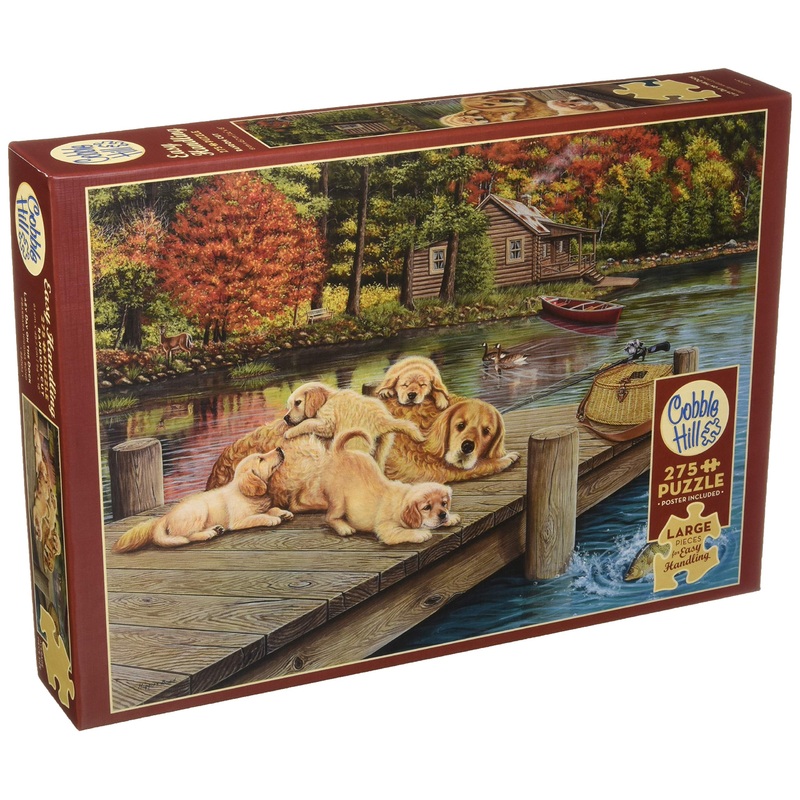 Cobble Hill 275 Large Piece Puzzle - Lazy Day On The Dock - Sample Poster Included
