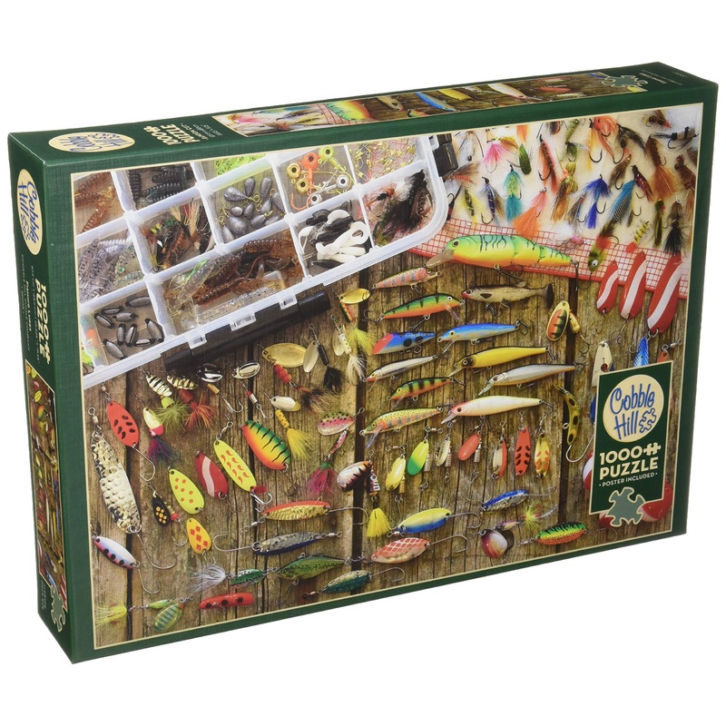 Cobblehill 80058 1000 Pc Fishing Lures Puzzle, Various