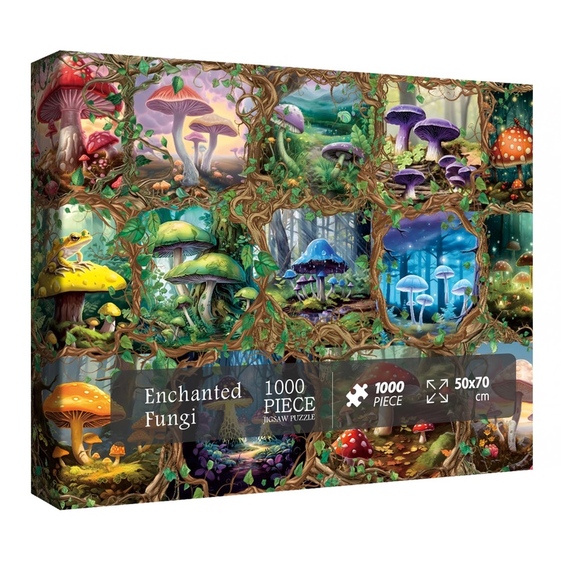 Colorful Mushroom Puzzle For Adult 1000 Piece, Mushroom Art Puzzle For Adults Painting, Fungi Jigsaw Puzzles 1000 Pieces For Adult